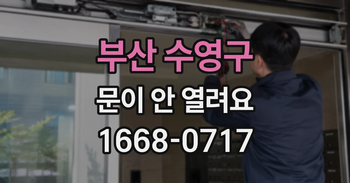 부산 수영구 문이 안 열려요