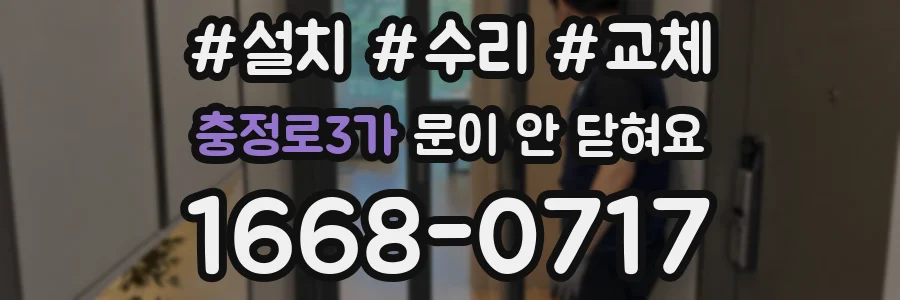 충정로3가 문이 안 닫혀요