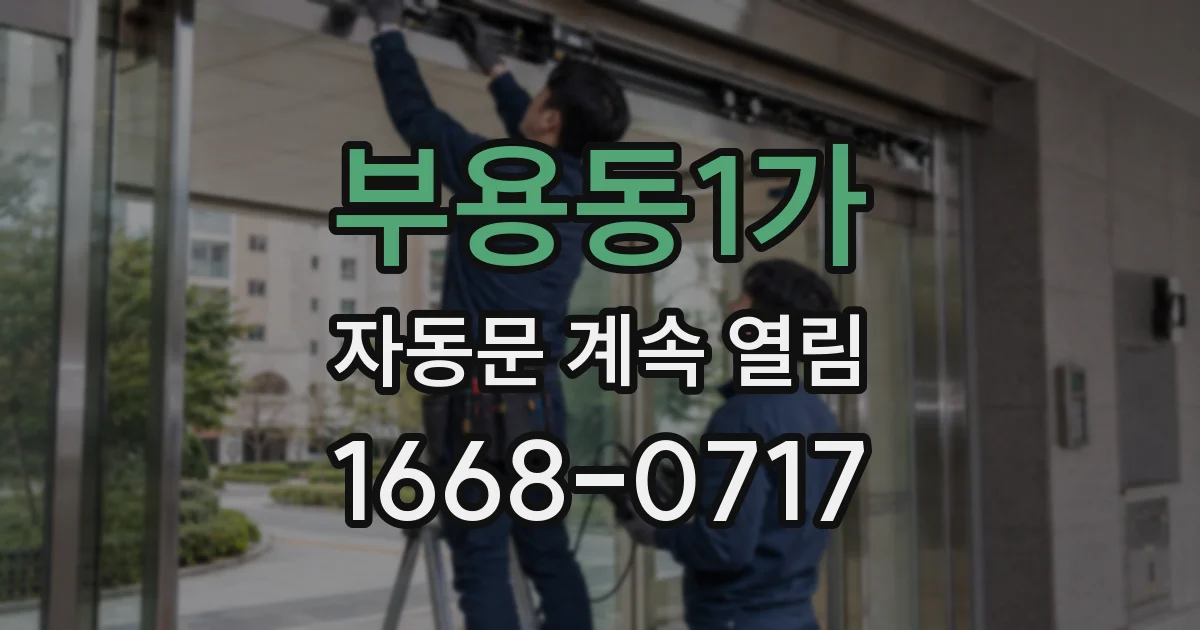부용동1가 자동문 계속 열림