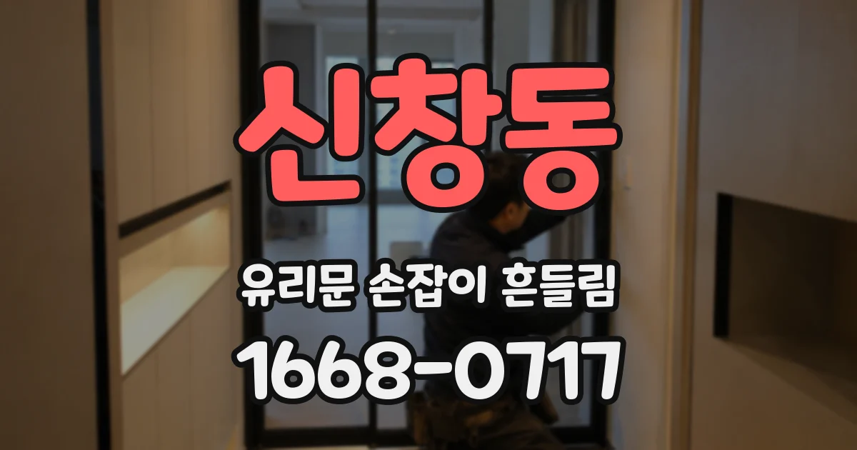 신창동 유리문 손잡이 흔들림