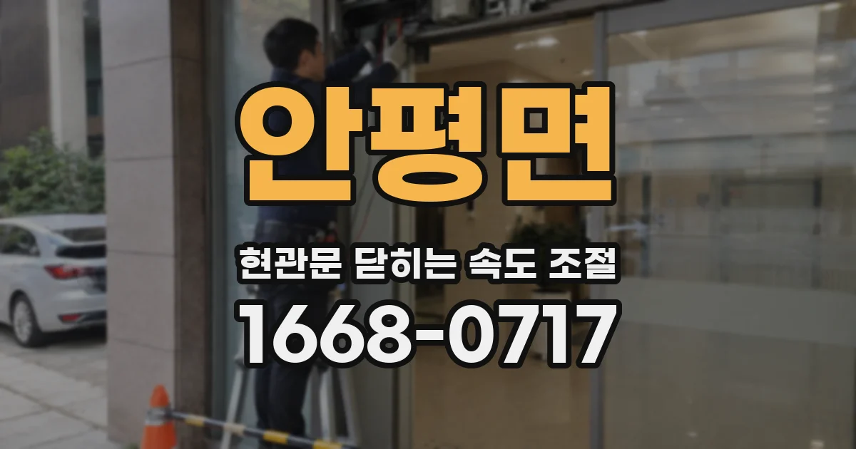 안평면 현관문 닫히는 속도 조절