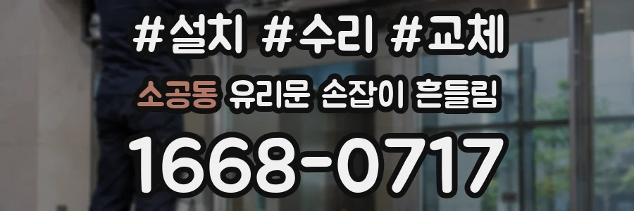 소공동 유리문 손잡이 흔들림