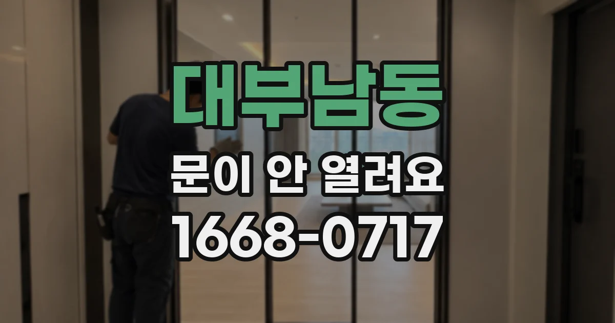 대부남동 문이 안 열려요