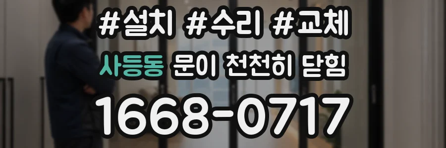 사등동 문이 천천히 닫힘