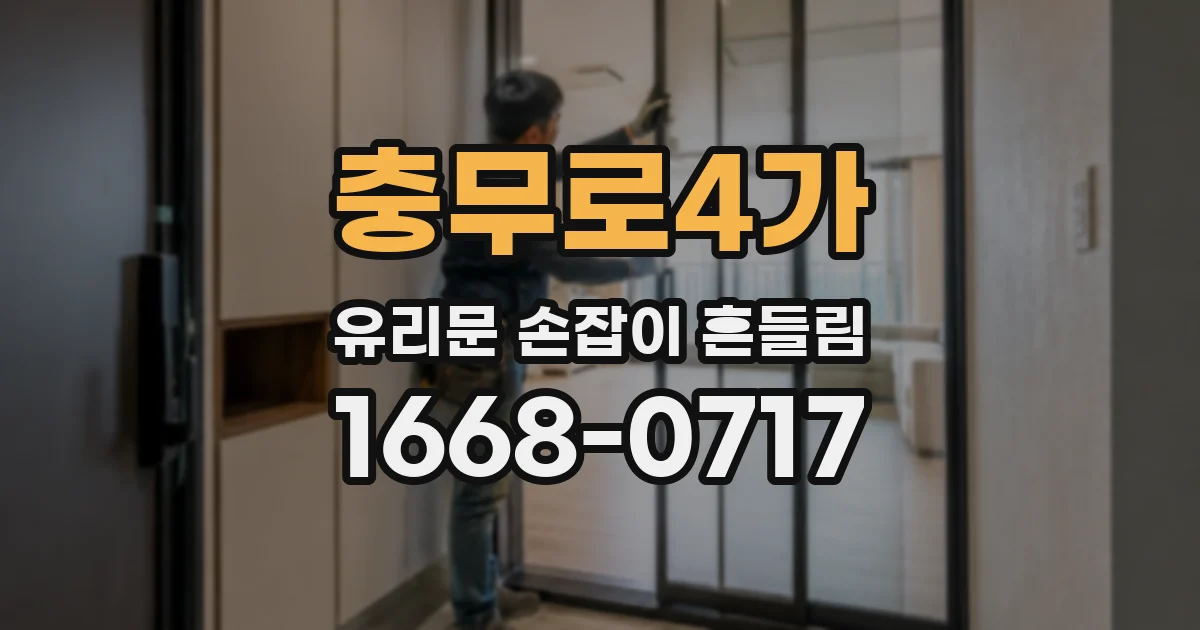 충무로4가 유리문 손잡이 흔들림