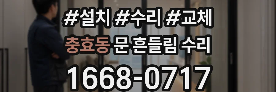 충효동 문 흔들림 수리