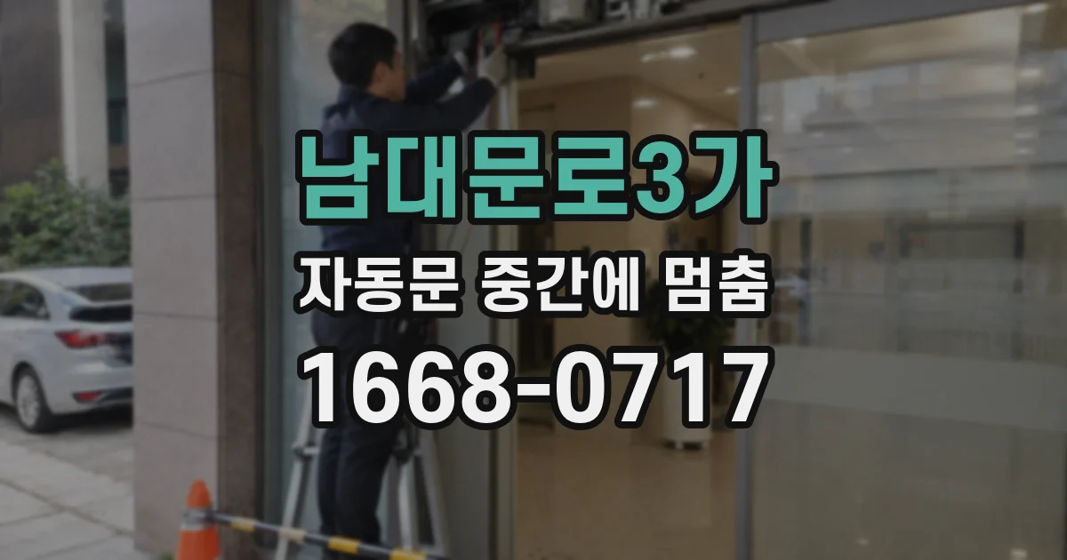남대문로3가 자동문 중간에 멈춤