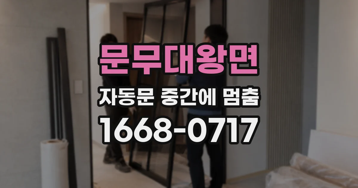 문무대왕면 자동문 중간에 멈춤