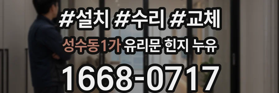성수동1가 유리문 힌지 누유