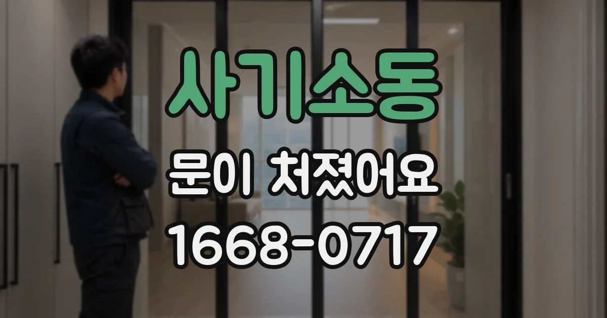 사기소동 문이 처졌어요