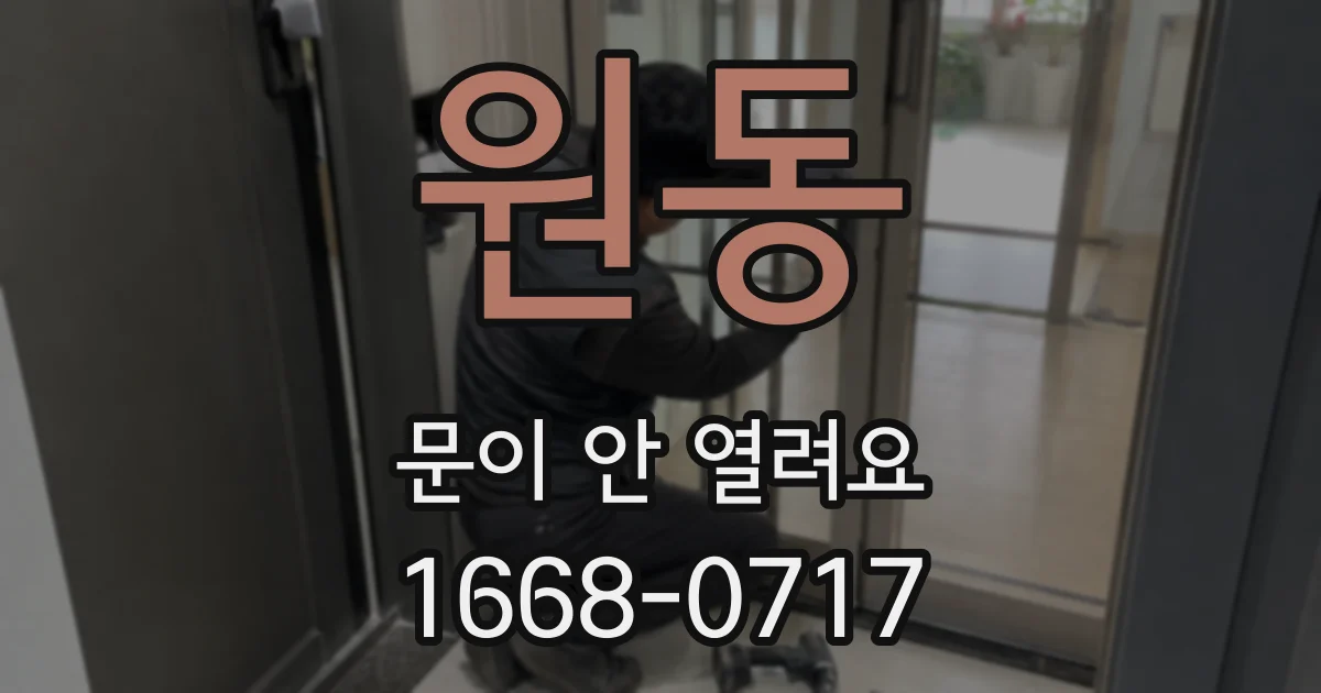 원동 문이 안 열려요