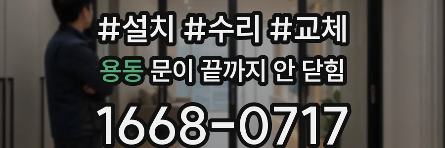 용동 문이 끝까지 안 닫힘