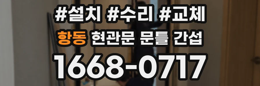 항동 현관문 문틀 간섭