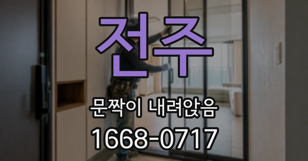 전주 문짝이 내려앉음