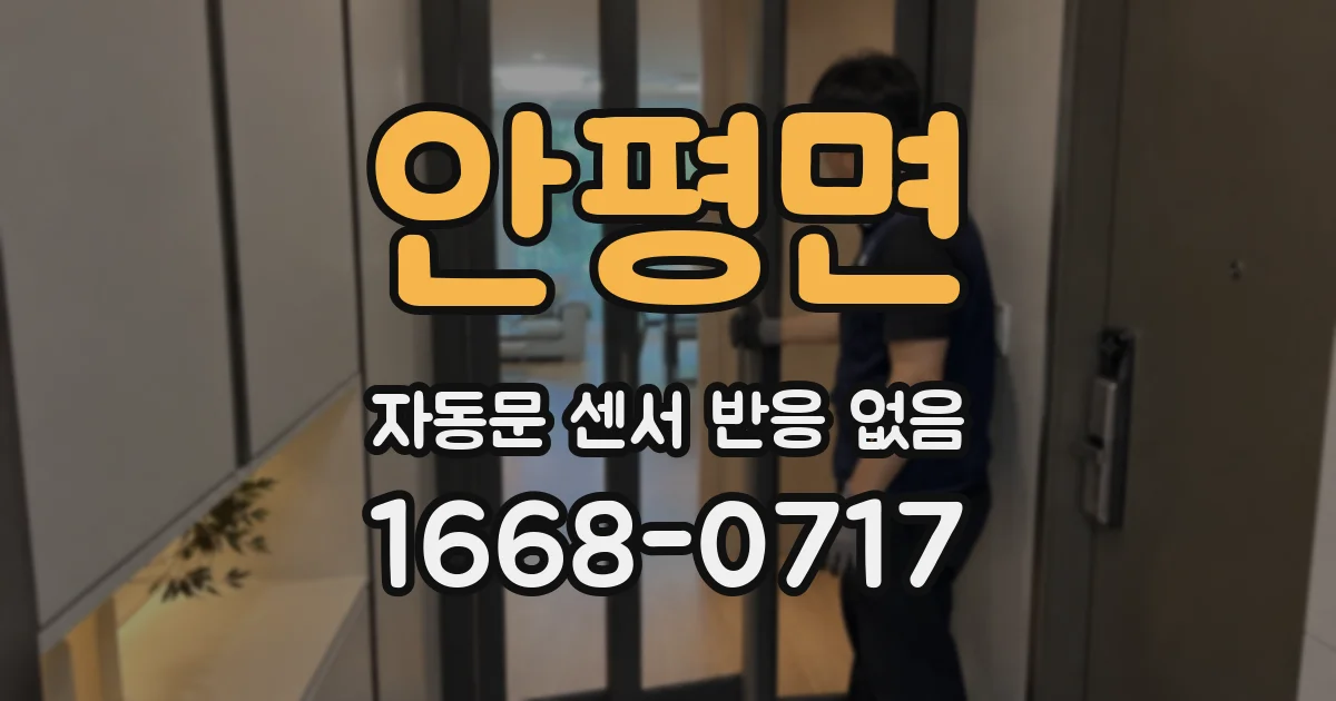 안평면 자동문 센서 반응 없음