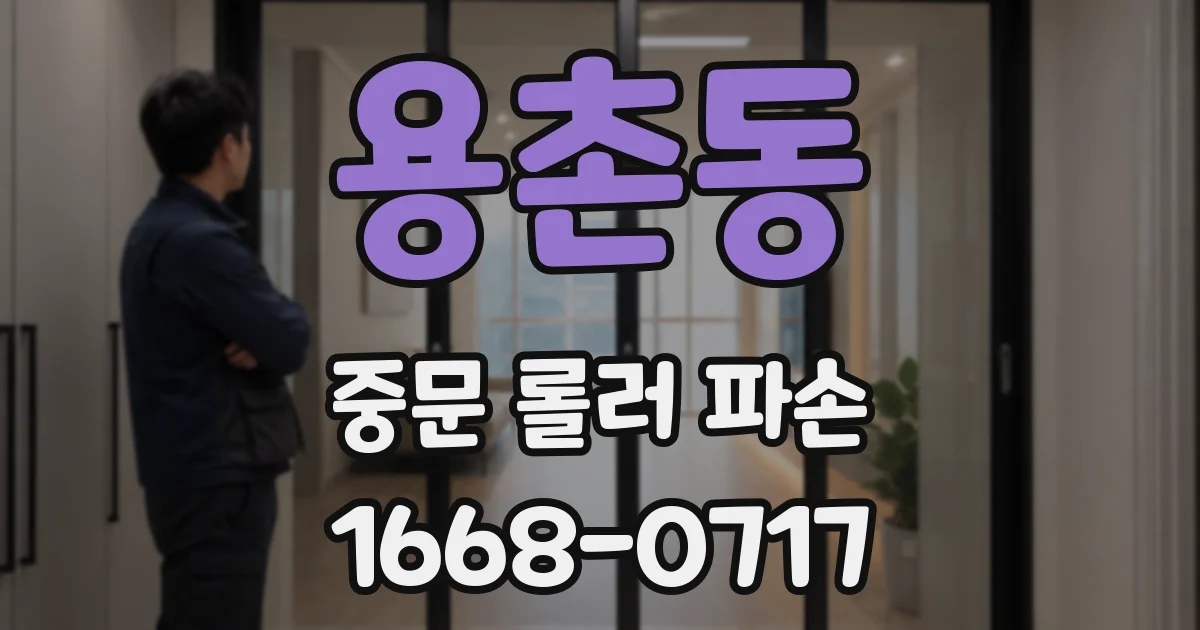 용촌동 중문 롤러 파손
