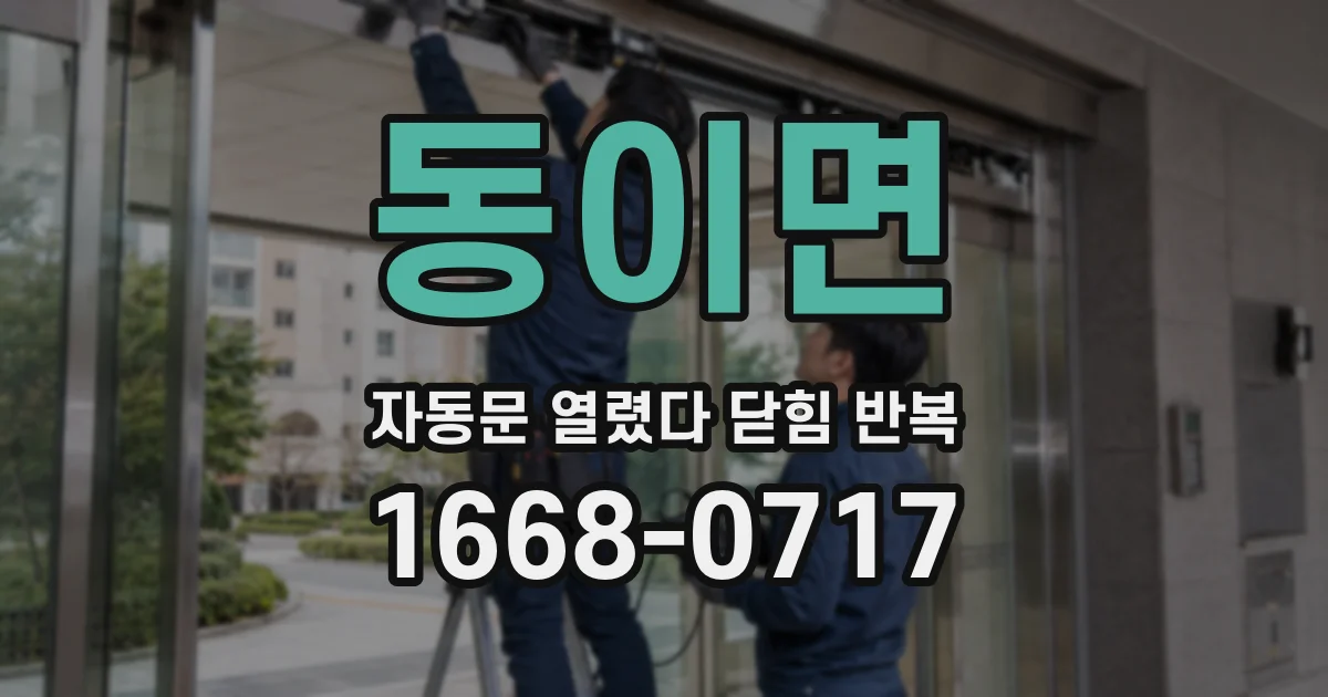동이면 자동문 열렸다 닫힘 반복