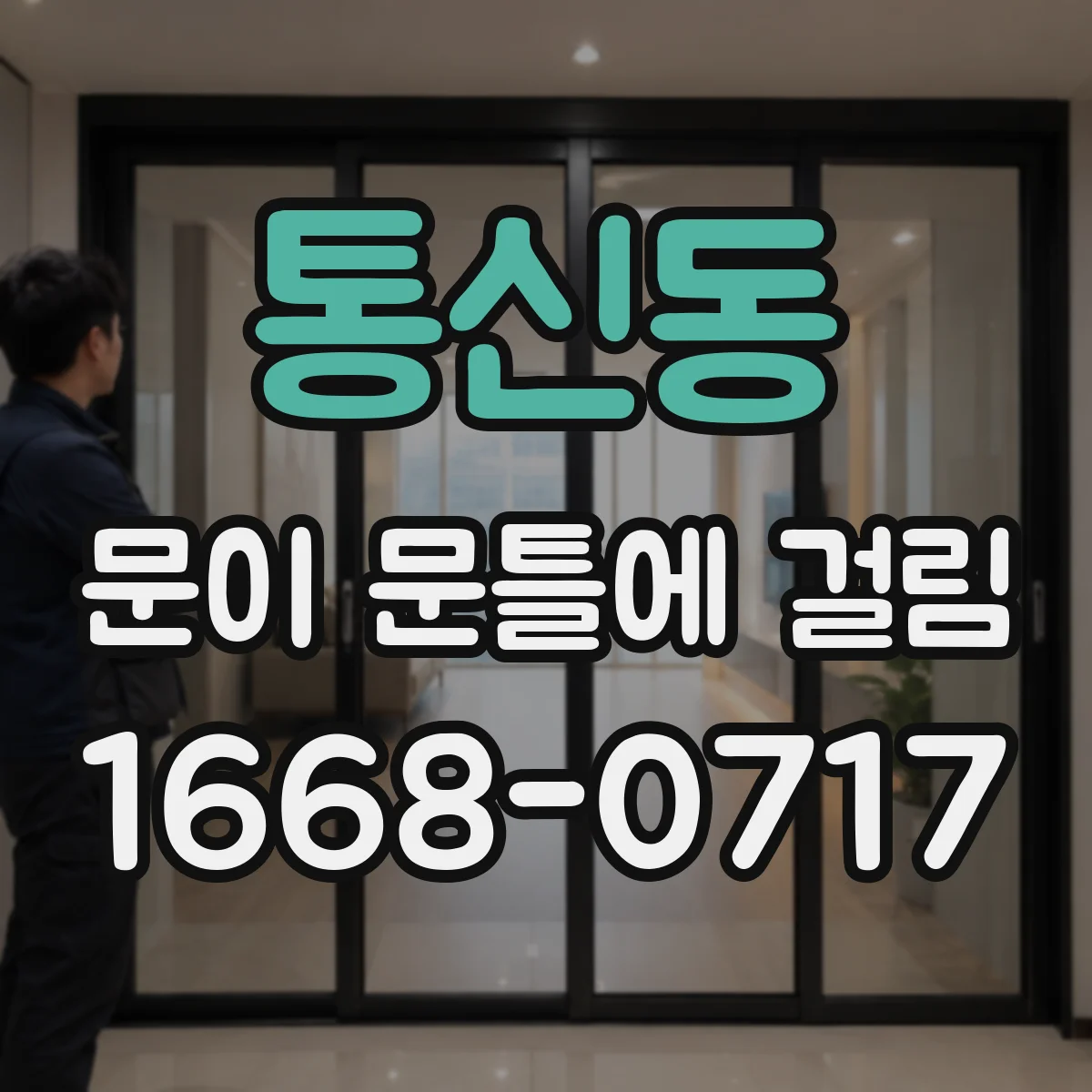 통신동 문이 문틀에 걸림