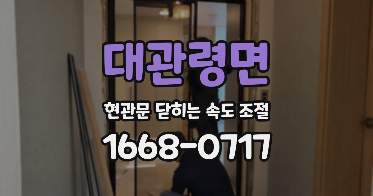 대관령면 현관문 닫히는 속도 조절