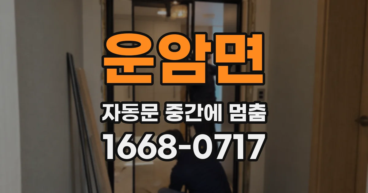 운암면 자동문 중간에 멈춤