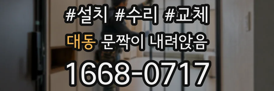 대동 문짝이 내려앉음
