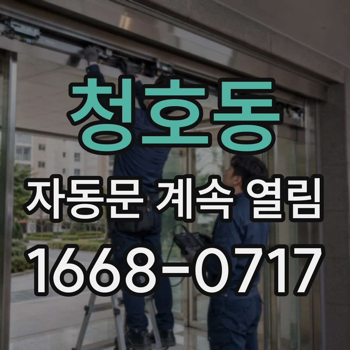 청호동 자동문 계속 열림