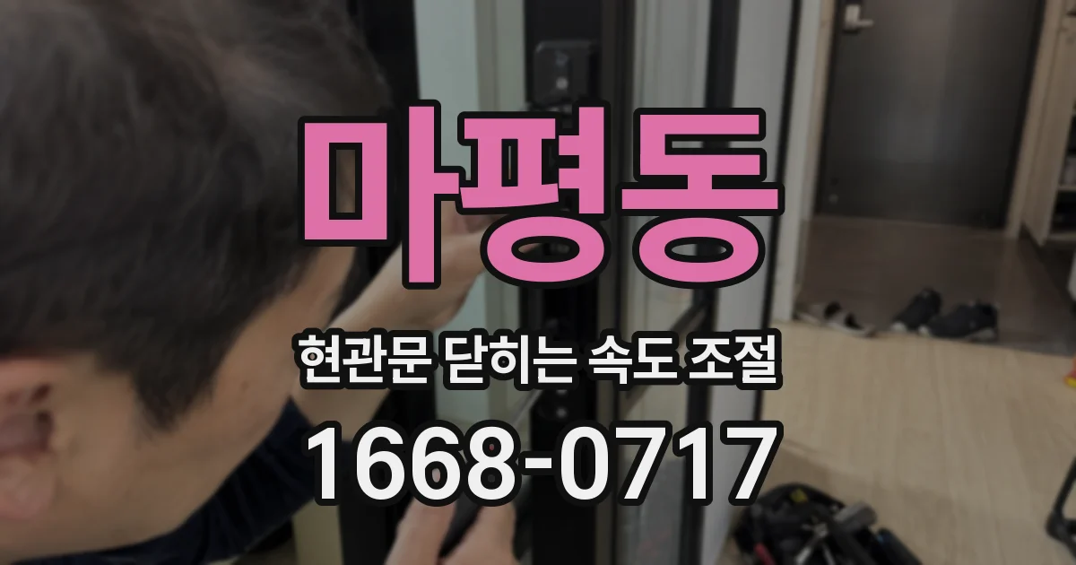 마평동 현관문 닫히는 속도 조절