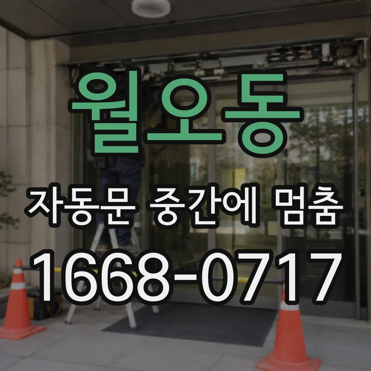 월오동 자동문 중간에 멈춤