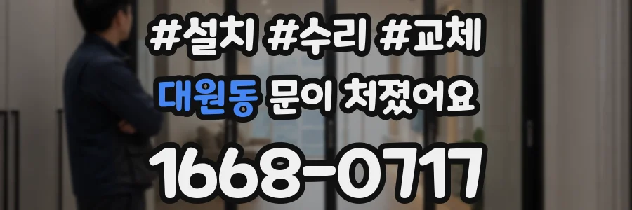 대원동 문이 처졌어요