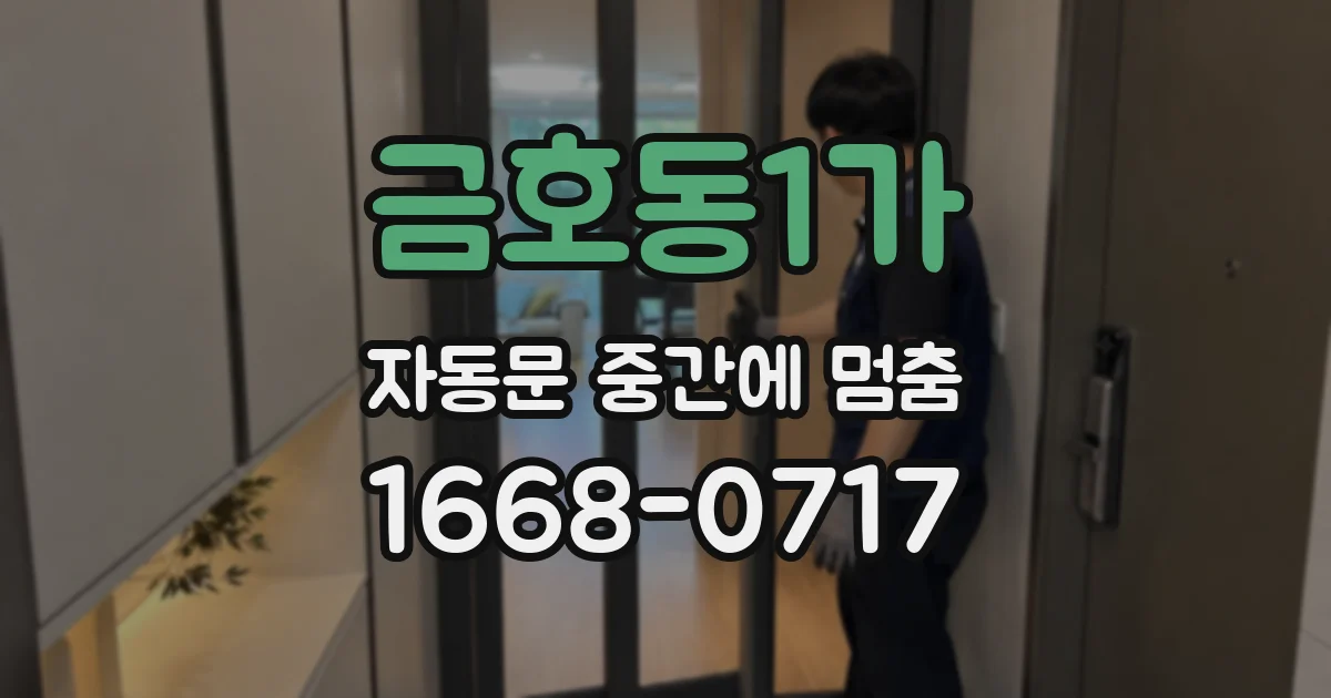 금호동1가 자동문 중간에 멈춤