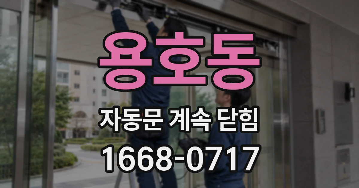 용호동 자동문 계속 닫힘