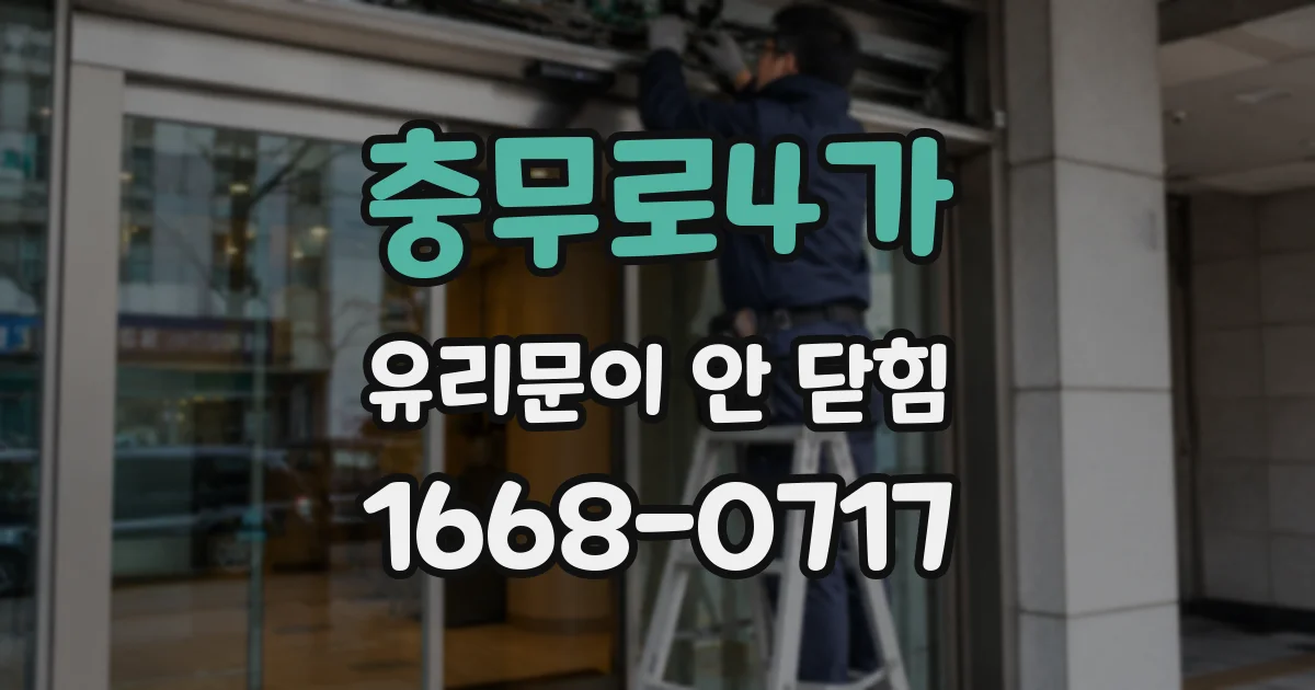 충무로4가 유리문이 안 닫힘