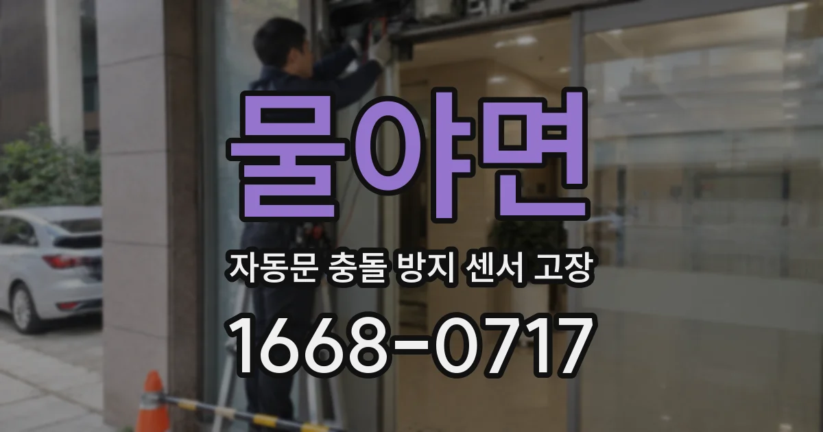 물야면 자동문 충돌 방지 센서 고장