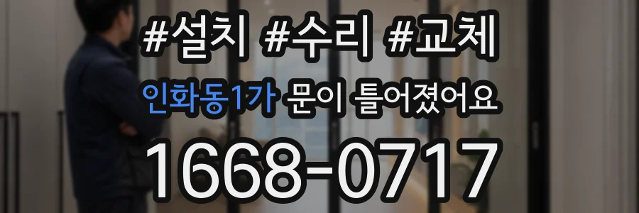 인화동1가 문이 틀어졌어요