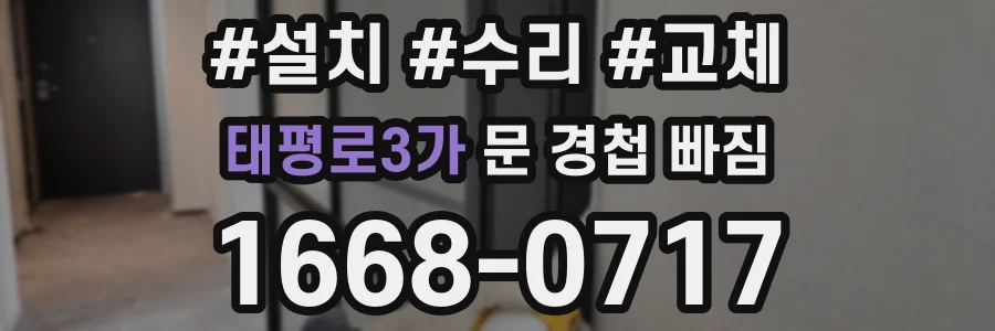 태평로3가 문 경첩 빠짐