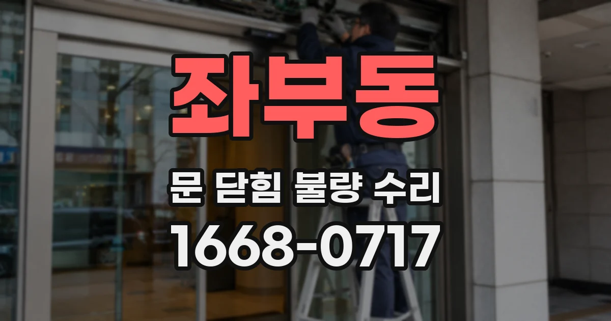 좌부동 문 닫힘 불량 수리