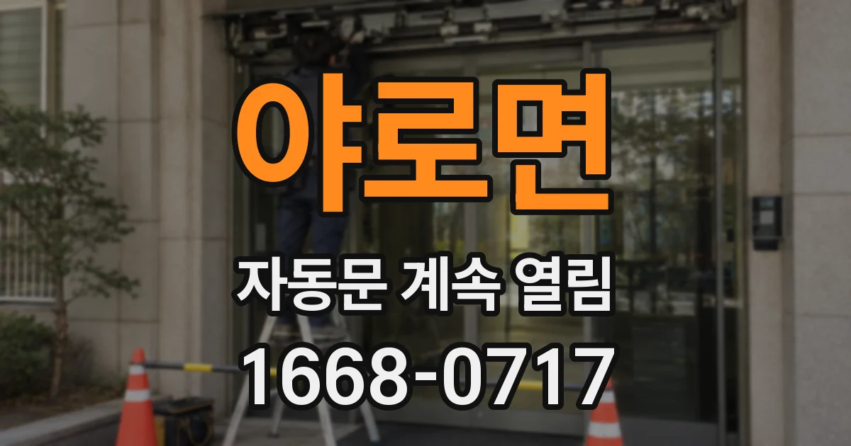 야로면 자동문 계속 열림