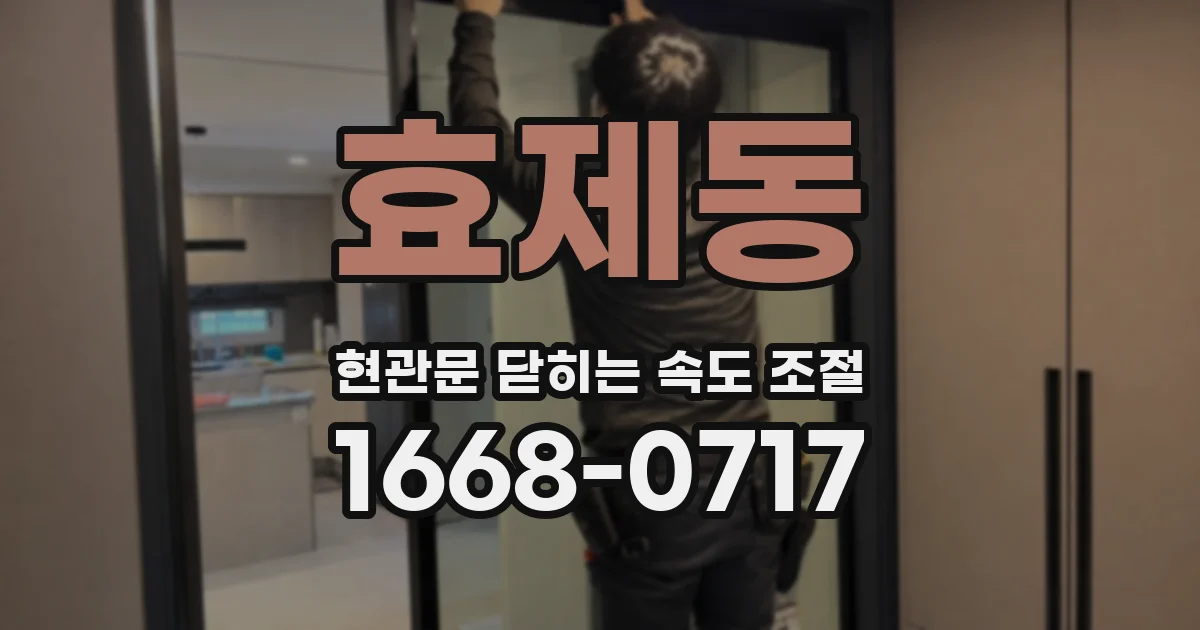효제동 현관문 닫히는 속도 조절