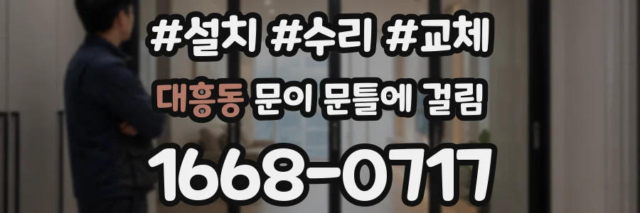 대흥동 문이 문틀에 걸림