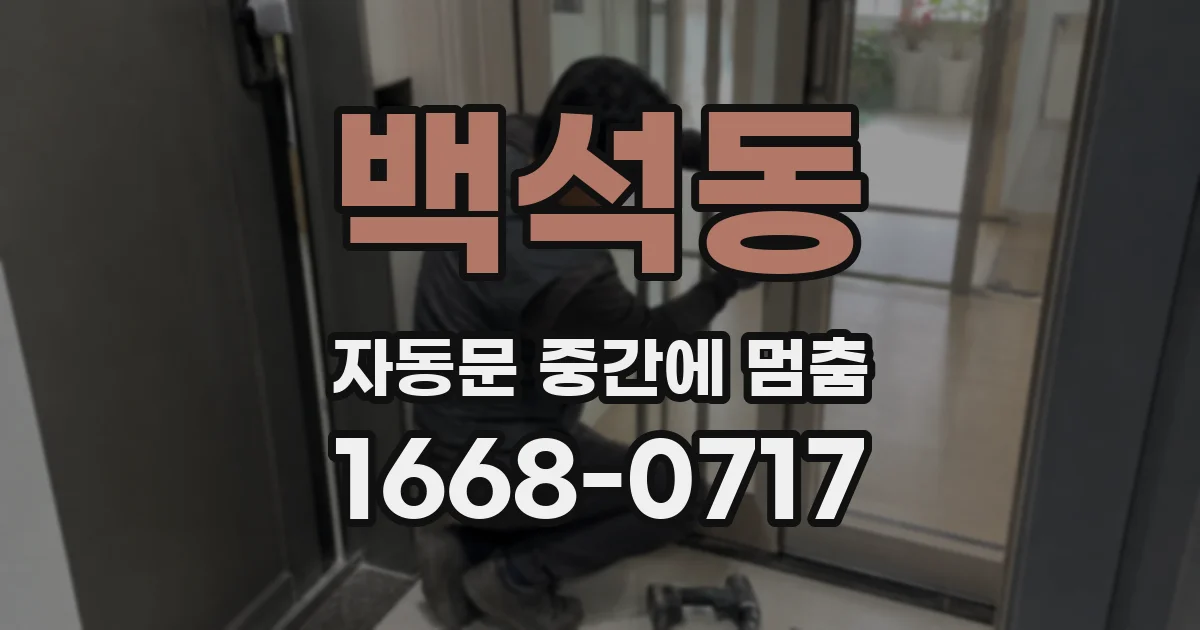 백석동 자동문 중간에 멈춤