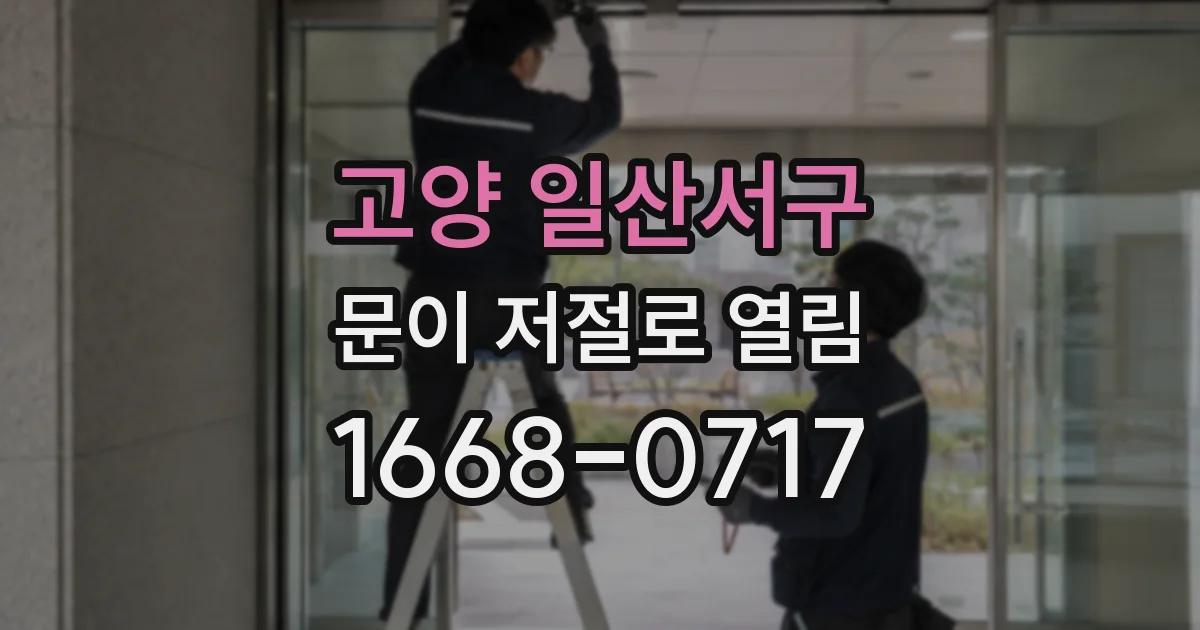 고양 일산서구 문이 저절로 열림