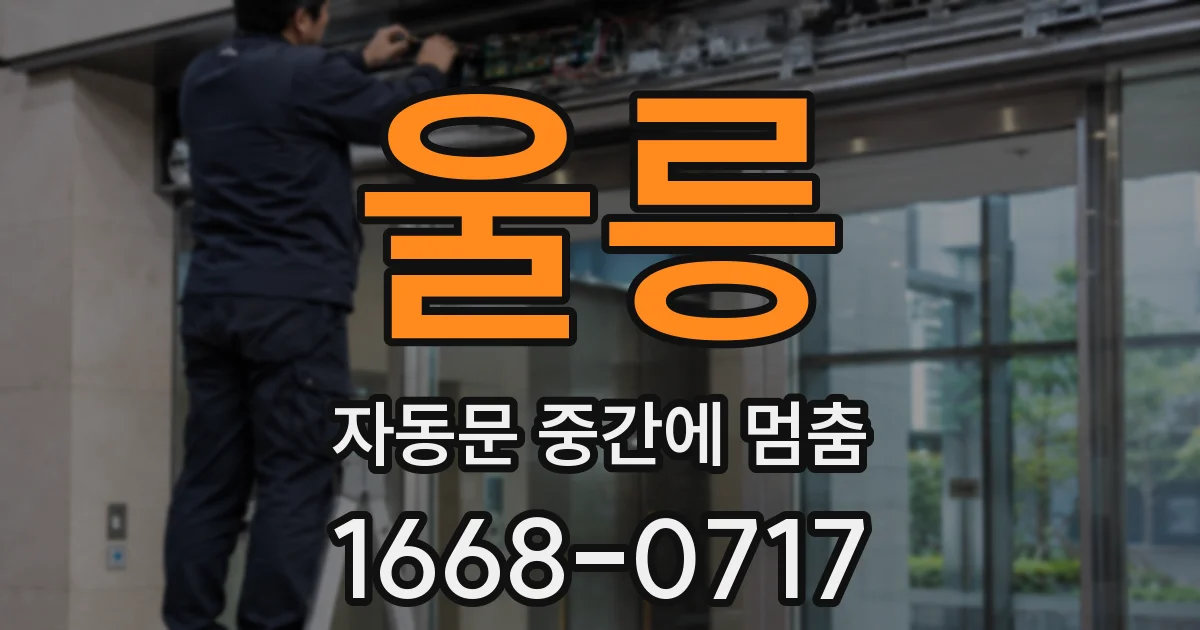 울릉 자동문 중간에 멈춤