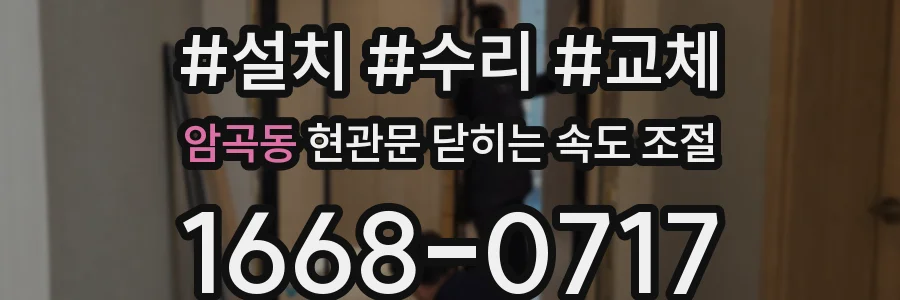 암곡동 현관문 닫히는 속도 조절