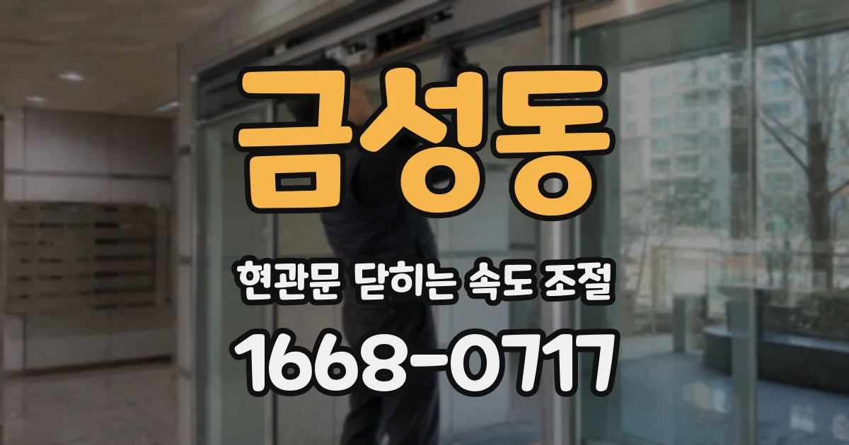 금성동 현관문 닫히는 속도 조절