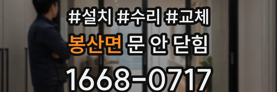 봉산면 문 안 닫힘