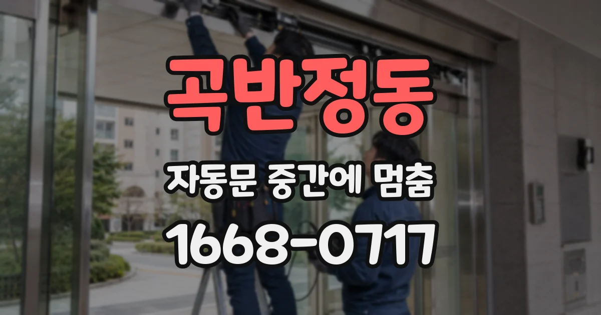 곡반정동 자동문 중간에 멈춤