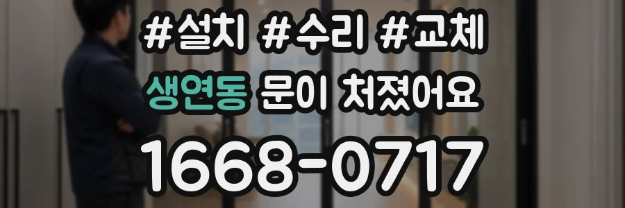 생연동 문이 처졌어요