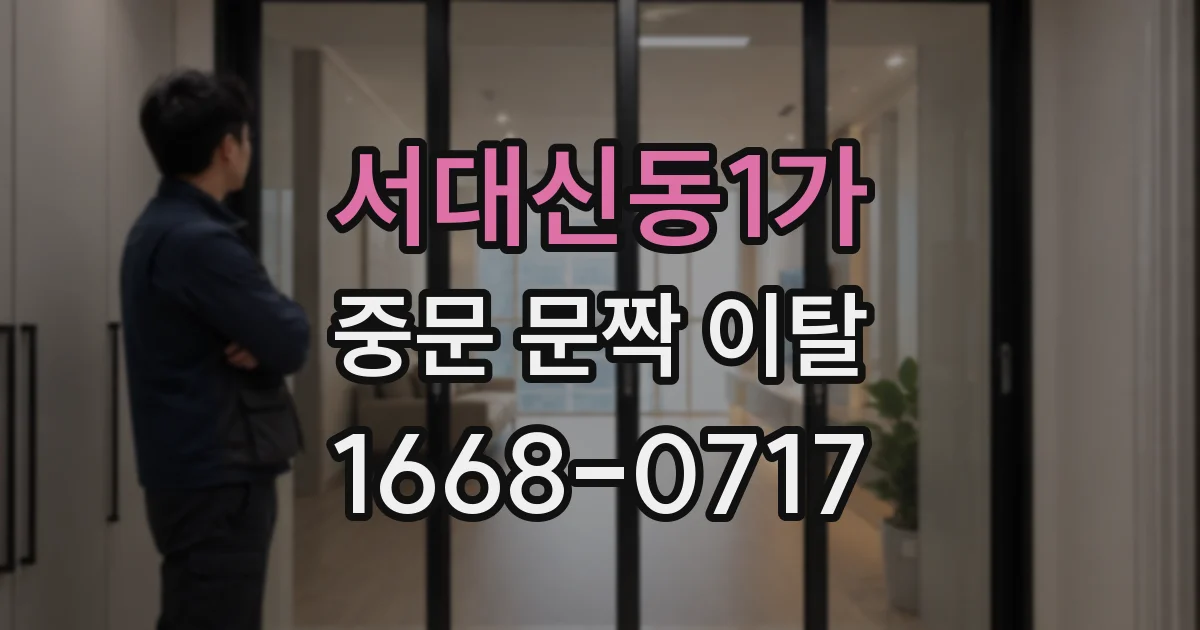 서대신동1가 중문 문짝 이탈