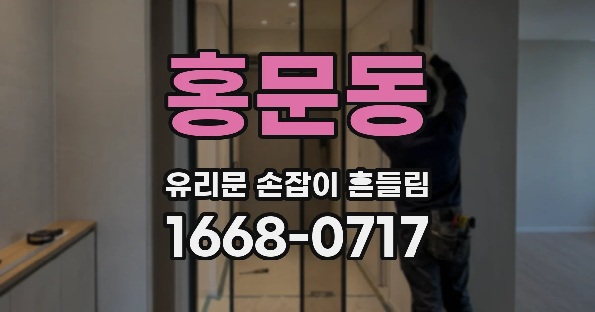 홍문동 유리문 손잡이 흔들림