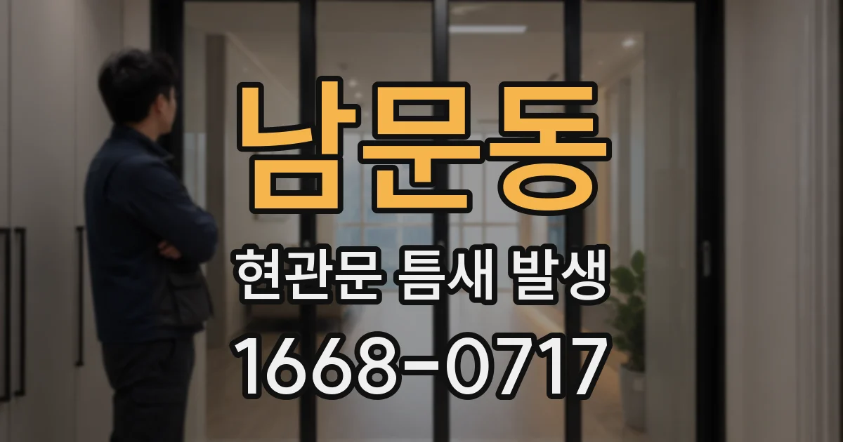 남문동 현관문 틈새 발생